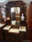 ANTIQUE MIRRORED MARBLE TOP DRESSING TABLE