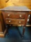 VINTAGE DARK STAINED 2 DRAWER END TABLE