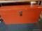 RED WOODEN FLAT-TOP TRUNK