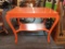 VINTAGE ORANGE CONSOLE TABLE WITH LOWER SHELF