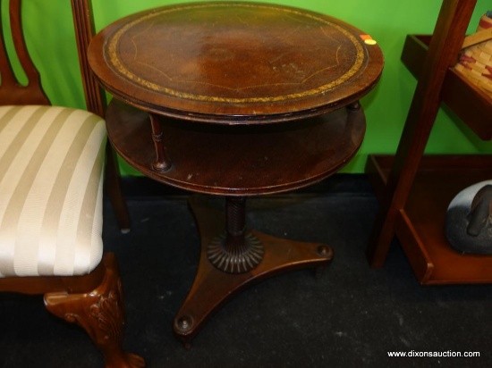 VINTAGE DRUM PEDESTAL TABLE