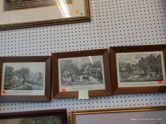 FRAMED CURRIER & IVES SET