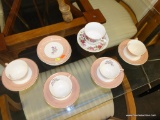 VINTAGE FRENCH SAXON TEACUPS AND SAUCERS