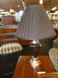 BRUSHED CHROME AND CHOCOLATE BROWN TABLE LAMPS