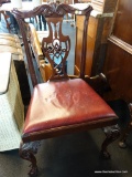 CHIPPENDALE SIDE CHAIR WITH RED SEAT