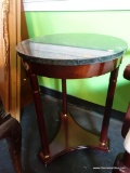 ROUND TABLE WITH GREEN MARBLED TOP
