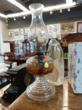 VINTAGE GLASS OIL LAMP WITH OIL
