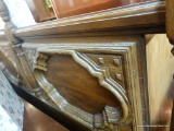 VINTAGE CARVED PANEL BED WITH FINIALS