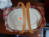 LONGABERGER OVAL GATHERING BASKET WITH INSERT AND LID
