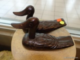 PAIR OF CARVED WOODEN DUCKS
