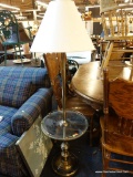 FLOOR LAMP WITH GLASS TOP TABLE