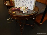 OVAL GLASS TOP END TABLE
