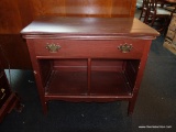 MAROON WOODEN CONSOLE TABLE