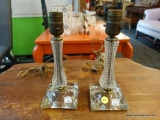 VINTAGE CLEAR GLASS LAMP BASES