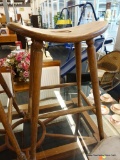 WOODEN SADDLE-SEAT BARSTOOL