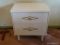 (LEFT BED) HARMONY HOUSE PAINTED 2 DRAWER NIGHT STAND- DOVETAIL DRAWERS WITH OAK SECONDARY- (HAS