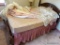 (RIGHT BED) FULL SIZE BOX SPRING AND MATTRESS-INCLUDES LINENS- ( DELIVERY AVAILABLE WITHIN 150