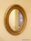 (HALL) ANTIQUE GOLD OVAL MIRROR-12