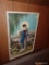 (UP BED) FRAMED PRINT OF GEISHA GIRL IN WHITE FRAME- 13.5