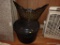 (UP BED) GRANITEWARE POT WITH LID AND A DECORATIVE METAL BASKET FOR FLOWER ARRANGEMENTS