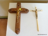 (LEFT BED) 2 CRUCIFIXES- ONE BRASS-10