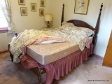 (RIGHT BED) CRAFTIQUE SOLID MAHOGANY POST FULL SIZE BED - BOLTED RAILS- EXCELLENT CONDITION-58