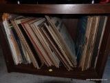 (DEN) SHELF OF VINTAGE 33 RPM RECORDS- MUSICALS, GLENN MILLER, CHRISTMAS, LETTERMEN, TOM JONES,