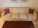 (LR) MID CENTURY FLORAL UPHOLSTERED SOFA-EXCELLENT CONDITION- 98