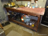 (UTILITY RM) WOODEN WORK BENCH WITH ATTACHED VISE-69