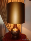 (LR) MIDDLE EASTERN COPPER EMBOSSED URN LAMP WITH SHADE- 25