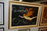 FRAMED AND MATTED GLADIATOR CYCLES PRINT