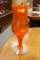 TALL ORANGE ART GLASS VASE