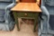 LEISTERS SINGLE DRAWER GREEN WOODEN TABLE