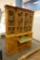 VINTAGE BUBBLE GLASS BREAKFRONT SECRETARY CABINET