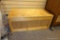 WOODEN STORAGE CRATE AND CONTENTS