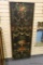 BLACK/GOLD FLORAL PAINTED WALL PANEL