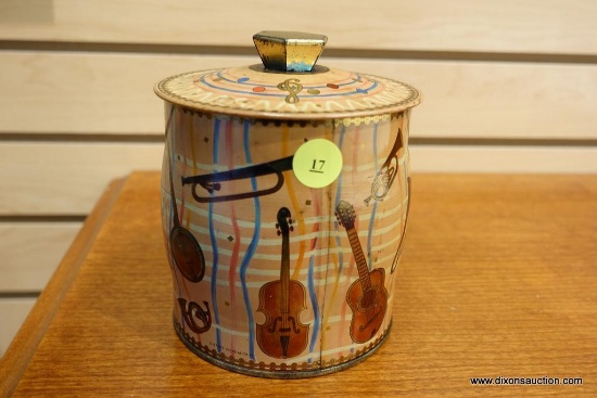 MUSIC-THEMED METAL CONTAINER