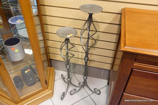 SILVER METAL CANDLE STANDS