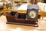 WOODEN VALET WITH CLOCK
