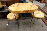 RUSTIC WOOD STUMP DINETTE SET