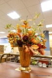 FALL COLORED FLOWERS IN URN