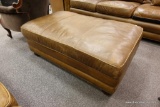 BROWN LEATHER OTTOMAN