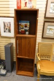 TALL WOOD GRAIN STORAGE CABINET