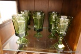 VINTAGE GREEN PEDESTAL GOBLETS