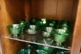 GREEN PATTERNED GLASS BOWLS