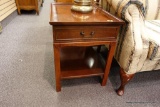 SINGLE DRAWER END TABLE WITH LOWER PLATFORM