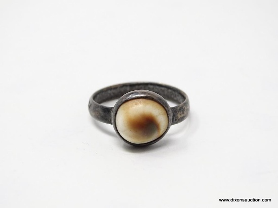 .COIN SILVER RING, SIZE 10 1/2