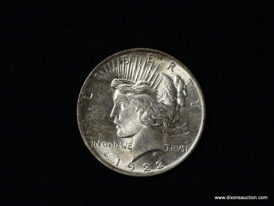 1922 PEACE DOLLAR, XF-UNCIRCULATED