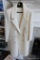 (MO) CREAM COLORED FULLY LINED FULL LENGTH WOOL COAT; MADE BY ALDRINA PETITES AND DISTRIBUTED BY