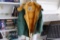 (MO) GREEN AND YELLOW NORTHWOODS DOWNWEAR PARKA BY THE COMPANY STORE; SIZE LARGE.